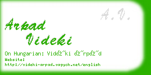 arpad videki business card